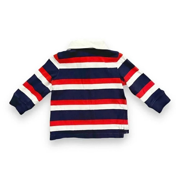 Janie & Jack | Infant Rugby Striped Polo (6-12 mos) 🔴⚪️🔵 - Picture 4 of 5